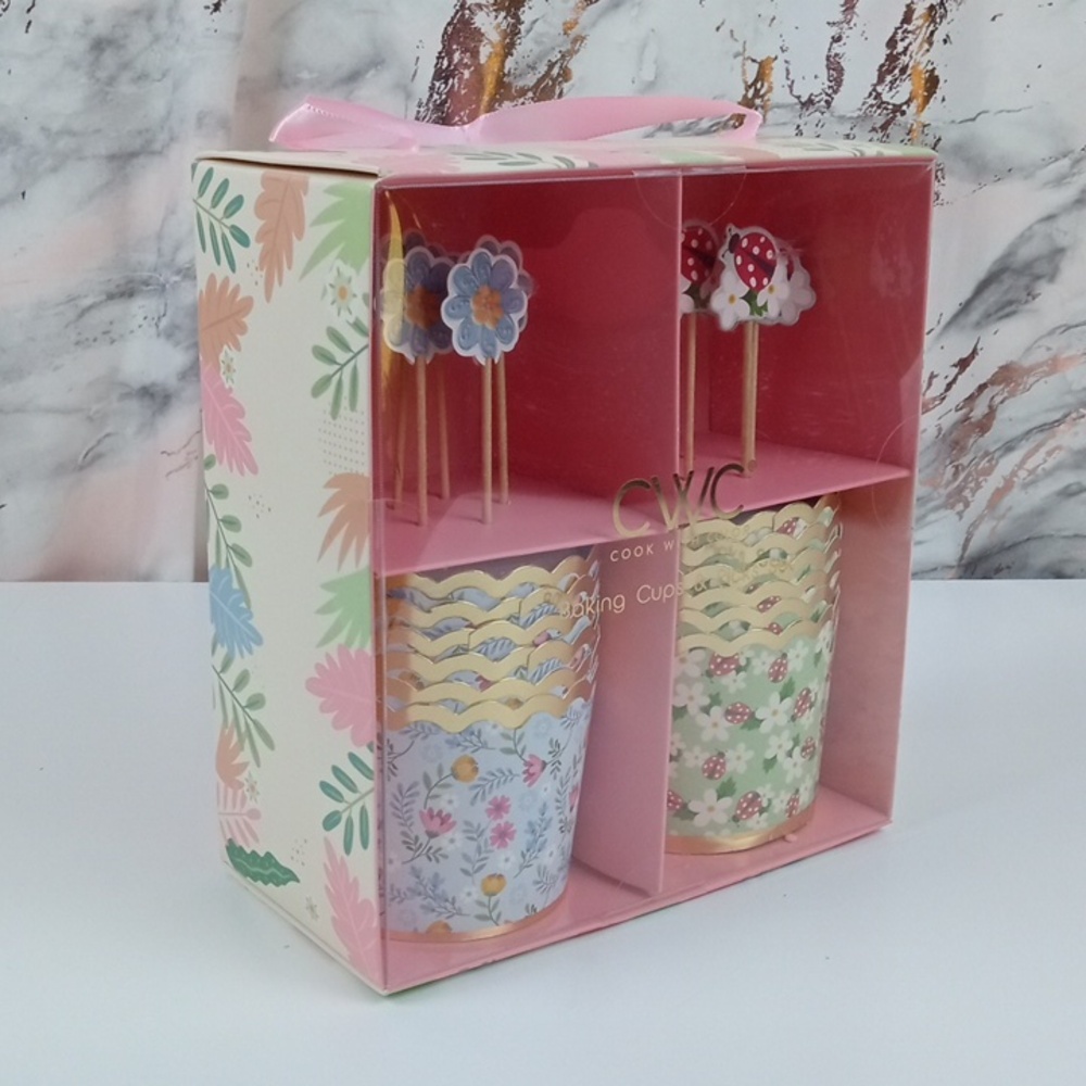 🌼 CWC Floral Party Baking Cup & Picks Set - Picture 3 of 5